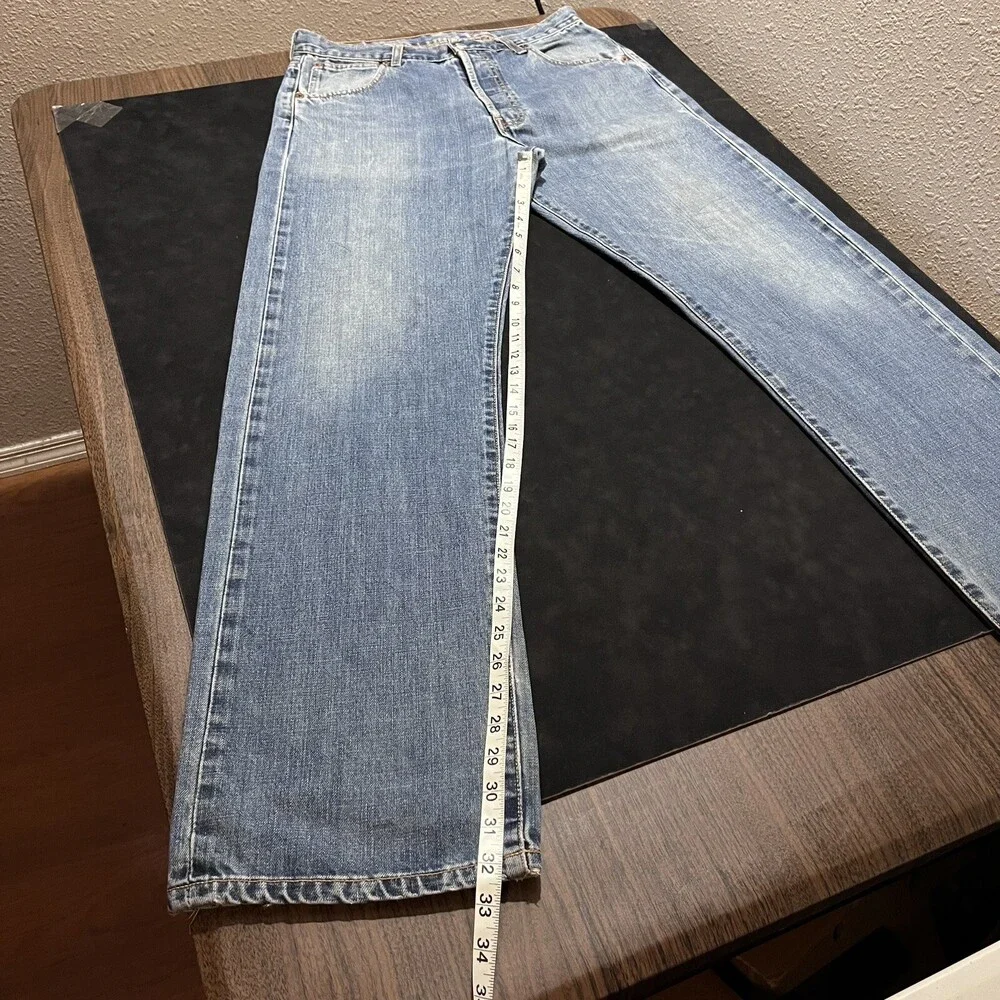 Levi's 501 Jeans Buckle Back One Pocket Vintage LVC Denim 1990s 1920s 31x32